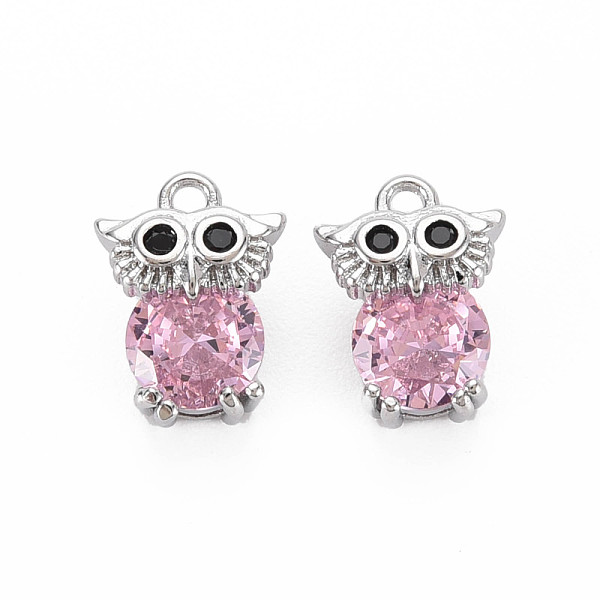 

PandaHall Brass Rhinestone Charms, with Cubic Zirconia, Nickel Free, Owl, Real Platinum Plated, 11x8x6mm, Hole: 1.2mm Brass+Rhinestone Owl..., Black