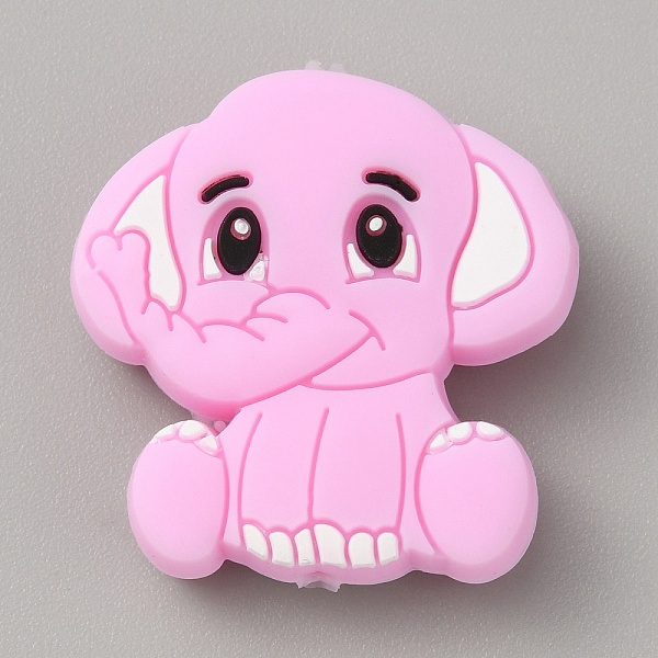 

PandaHall Elephant Silicone Beads, DIY Nursing Necklaces and Bracelets Making, Chewing Pendants For Teethers, Violet, 29x29x10mm, Hole: 2mm..., Purple