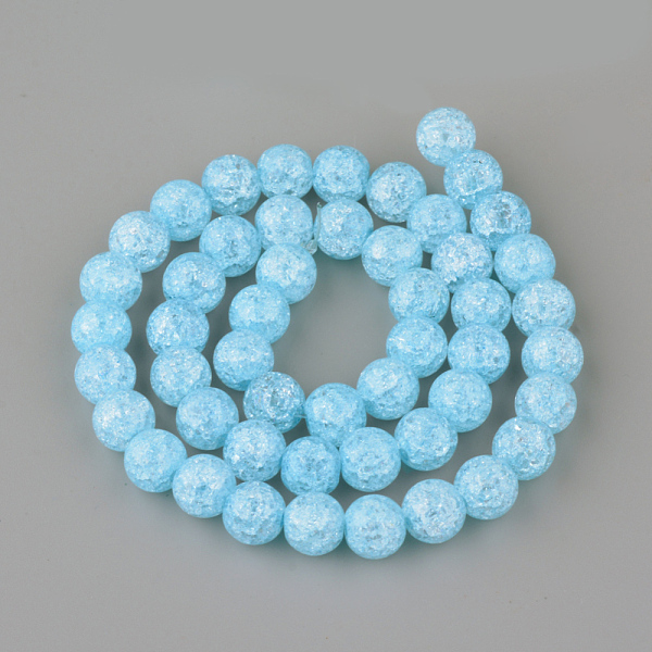 

PandaHall Synthetic Crackle Quartz Beads Strands, Round, Dyed, Light Sky Blue, 6mm, Hole: 1mm, about 66pcs/strand, 15.7 inch Crackle Quartz...