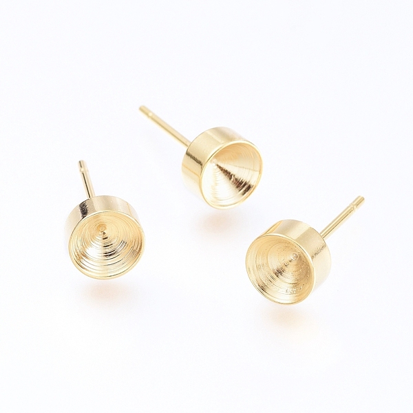 

PandaHall 304 Stainless Steel Stud Earring Settings, for Pointed Back Rhinestone, Golden, Fit for 5mm Rhinestone, 14.5x6mm, Pin: 0.8mm 304...