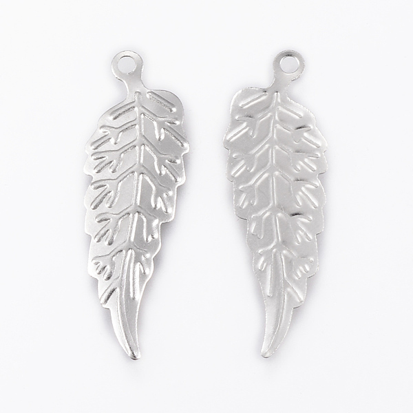 

PandaHall 304 Stainless Steel Pendants, Leaf, Stainless Steel Color, 29x9.5x0.3mm, Hole: 1.2mm 304 Stainless Steel Leaf