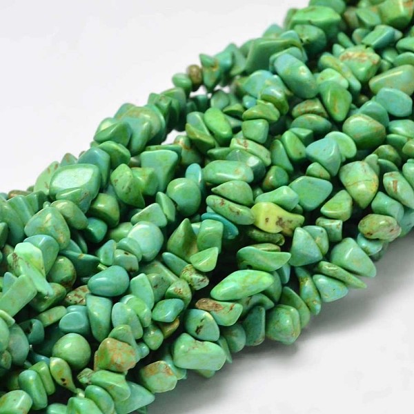 Chip Gefärbte & Erhitzte Natürliche Grün Türkisfarbene Perlenstränge