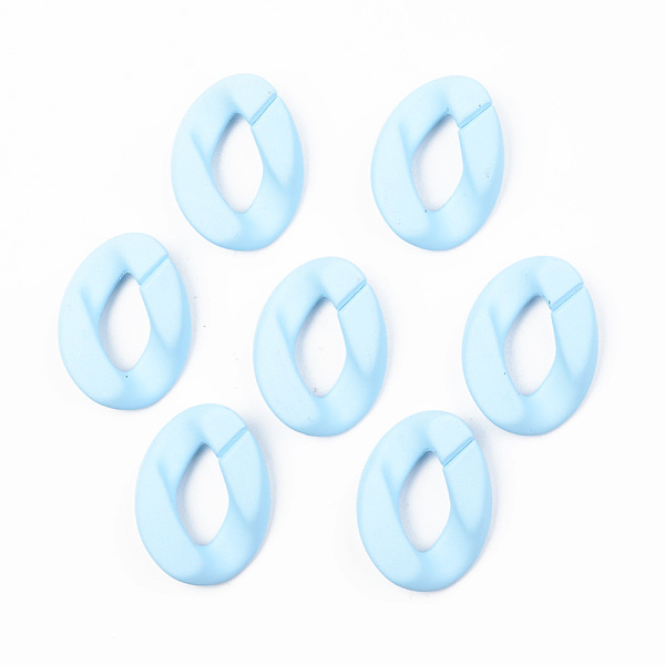 

PandaHall Opaque Spray Painted Acrylic Linking Rings, Quick Link Connectors, for Curb Chains Making, Unwelded, Twist, Light Sky Blue...