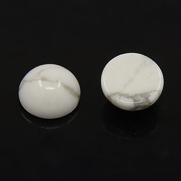 

PandaHall Natural Howlite Cabochons, Half Round/Dome, Howlite, 8x4mm Howlite Half Round