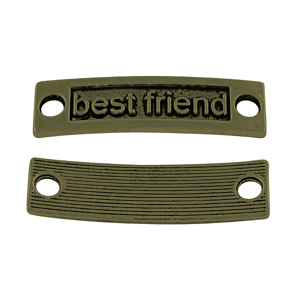 

PandaHall Rectangle with Word Best Friend Tibetan Style Alloy Links connectors, Cadmium Free & Nickel Free & Lead Free, Antique Bronze...