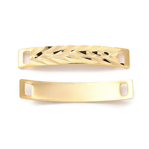 

PandaHall Brass Connector Charms, Cadmium Free & Lead Free, Curved Rectangle Links, Real 24K Gold Plated, 6x34.5x0.7mm, Hole: 4x2mm Brass...