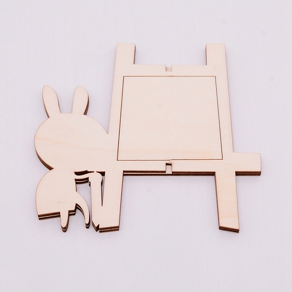 

PandaHall Unfinished Natural Wood Photo Frames, Rabbit, BurlyWood, 130x5.5x128mm Wood Rabbit Orange
