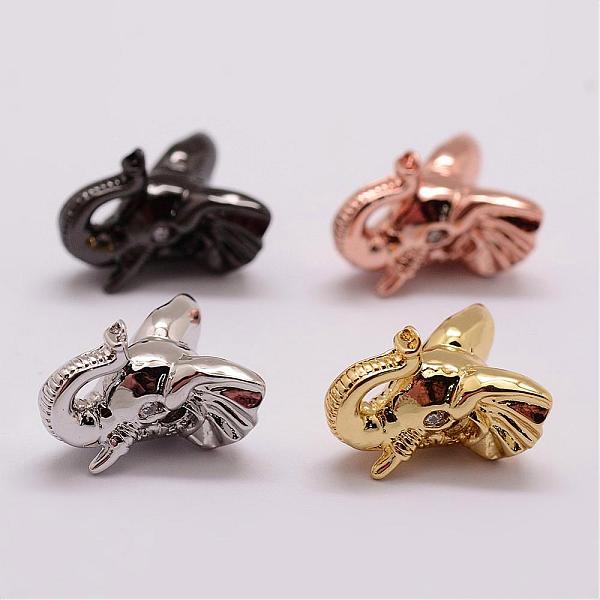 

PandaHall Brass Micro Pave Cubic Zirconia Beads, Elephant, Lead Free & Nickel Free & Cadmium Free, Clear, Mixed Color, 13.5x16.5x12mm, Hole...