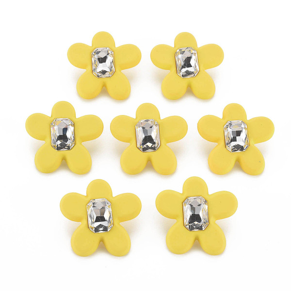 

PandaHall Crystal Rhinestone Flower Stud Earrings with 925 Sterling Silver Pins for Women, Yellow, 32.5x34mm, Pin: 0.6mm Acrylic Flower...