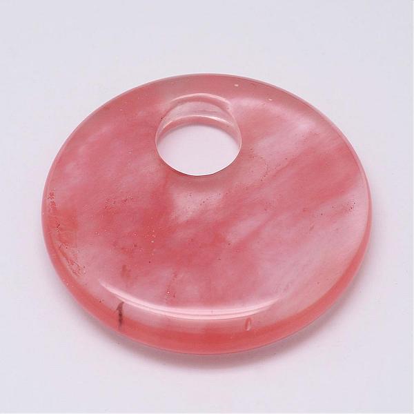 

PandaHall Natural Gemstone Pendants, Flat Round, 48~50x8~12mm, Hole: 9~13mm Mixed Stone Flat Round