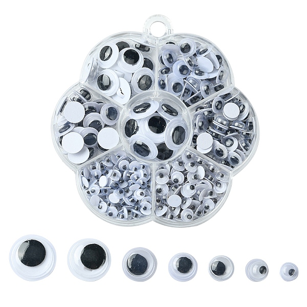 400 Pz 7 Stili In Bianco E Nero Che Oscillano Gli Occhi Finti Cabochon Fai Da Te Scrapbooking Artigianato Accessori Giocattolo