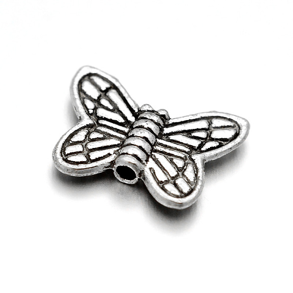 

PandaHall Vintage Alloy Butterfly Beads, Antique Silver, 11x14x3mm, Hole: 1mm Alloy Butterfly