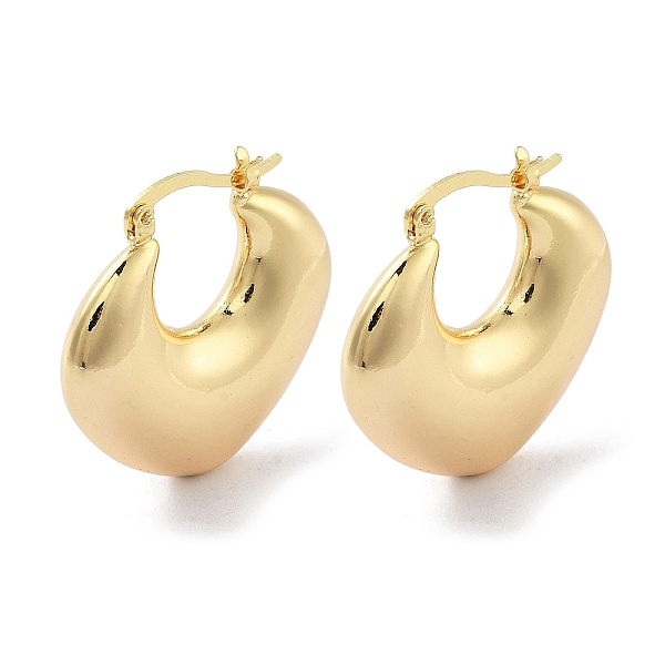 

PandaHall Brass Hoop Earrings, Real 18K Gold Plated, 28.5x7.5mm Brass