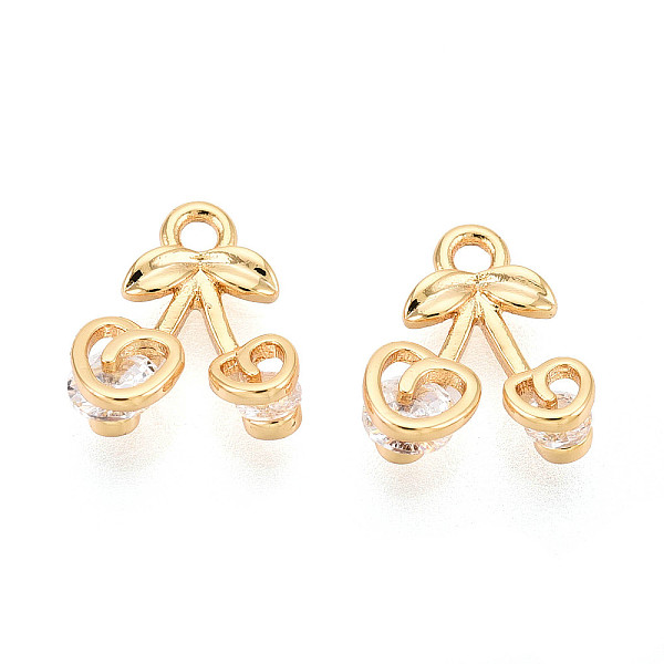 Brass Pave Cubic Zirconia Charms