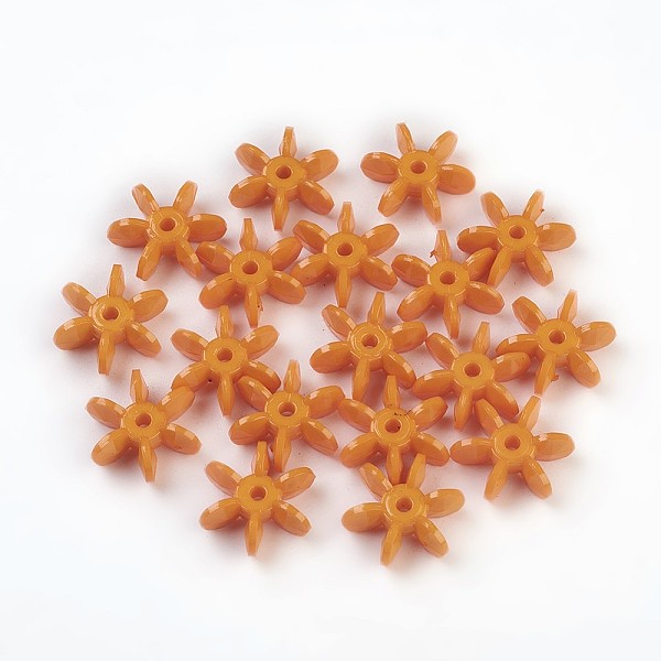 

PandaHall Opaque Solid Color Acrylic Paddle Beads, Star Flake, Dark Orange, 14x12x5mm, Hole: 2mm, about 2000pcs/500g Acrylic Flower Orange