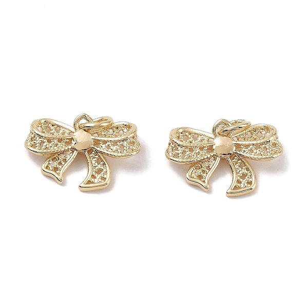 

PandaHall Brass Charms, Bowknot Charms, Real 18K Gold Plated, 11x16x3.5mm, Hole: 3mm Brass Bowknot