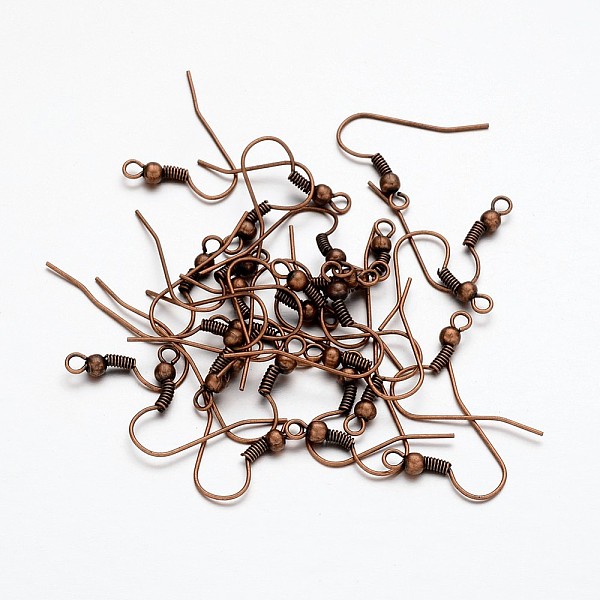

PandaHall 50Pcs Iron Earring Hooks, Ear Wire, with Horizontal Loop, Cadmium Free & Nickel Free & Lead Free, Red Copper, 18x0.8mm, Hole: 2mm...