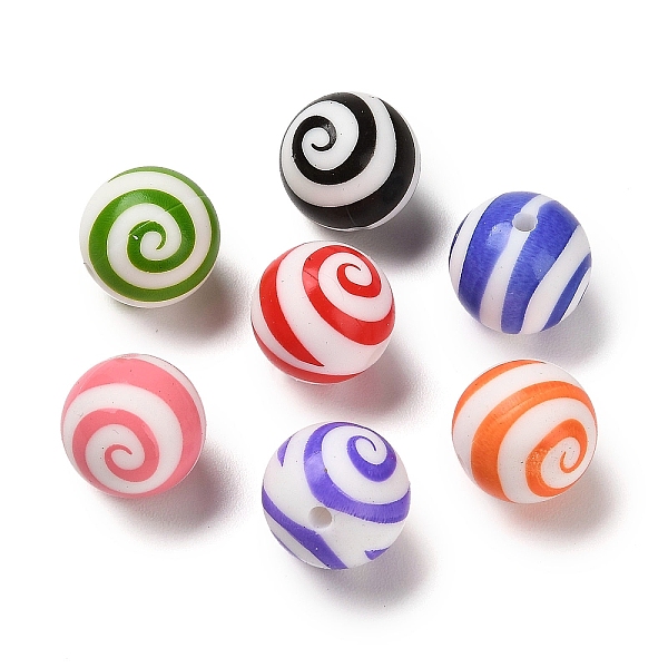 

PandaHall Stripe Pattern Round Silicone Focal Beads, Chewing Beads For Teethers, DIY Nursing Necklaces Making, Mixed Color, 15x15mm, Hole..., Multicolor
