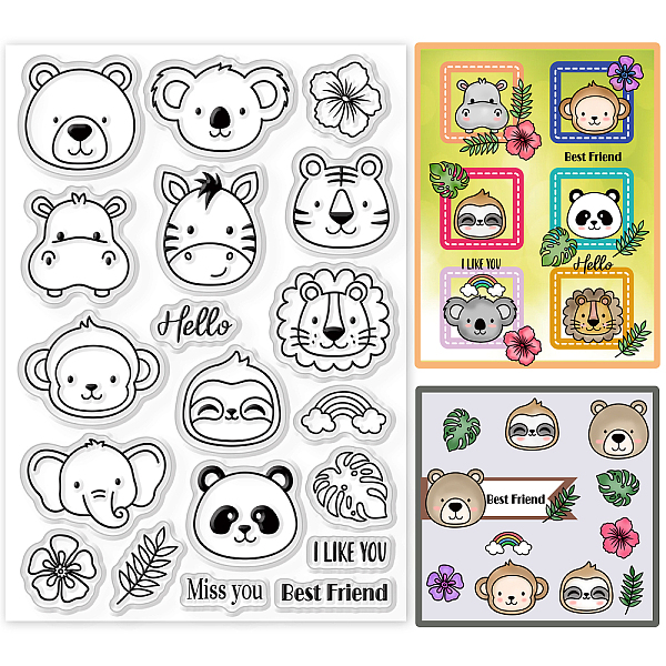 

PandaHall PVC Plastic Stamps, for DIY Scrapbooking, Photo Album Decorative, Cards Making, Stamp Sheets, Animal Pattern, 16x11x0.3cm Plastic...