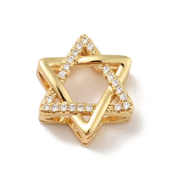 

PandaHall Brass Micro Pave Cubic Zirconia Pendants, Cadmium Free & Lead Free, Long-Lasting Plated, Star of David, Clear, Real 18K Gold...