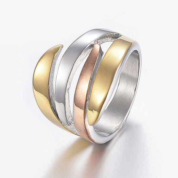 

PandaHall 304 Stainless Steel Finger Rings, Mixed Color, Size 8, 18mm 304 Stainless Steel Multicolor