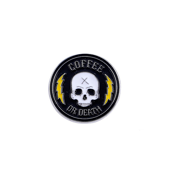 

PandaHall Safety Brooch Pin, Alloy Enamel Badge for Suit Shirt Collar, Skull, 30mm Alloy+Enamel Skull