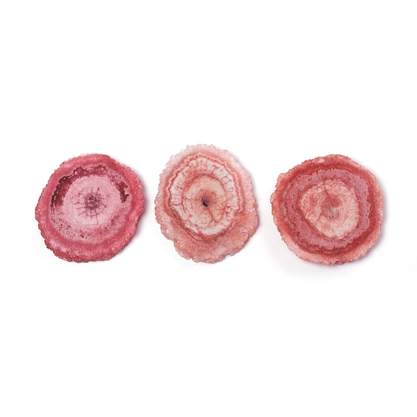 

PandaHall Natural Solar Quartz Beads, Dyed, Druzy Quartz Slices, for Wire Wrapped Pendant Making, No Hole/Undrilled, Nuggets, Crimson..., Pink