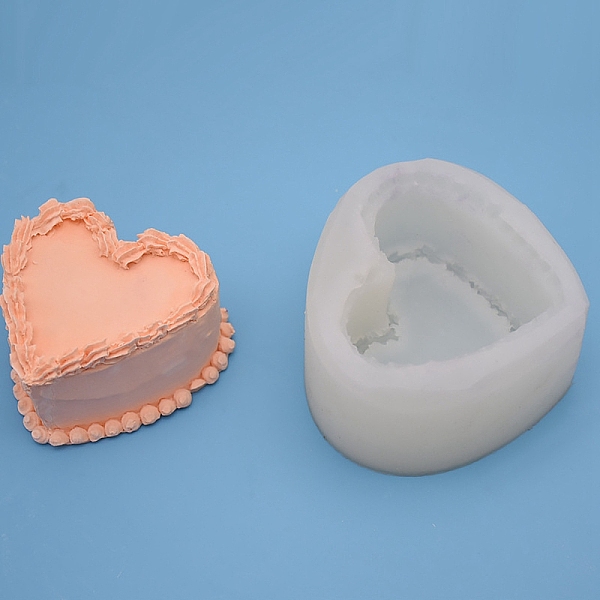 

PandaHall Food Grade DIY Silicone Candle Molds, For Candle Making, Heart, White, 9.5x10.1x5.6cm Silicone Heart White