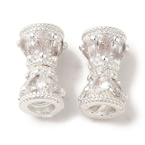 

PandaHall Rack Plating Brass Pave Clear Cubic Zirconia Beads, Long-Lasting Plated, Cadmium Free & Lead Free, Column, Silver, 8x14.5x7.5mm...