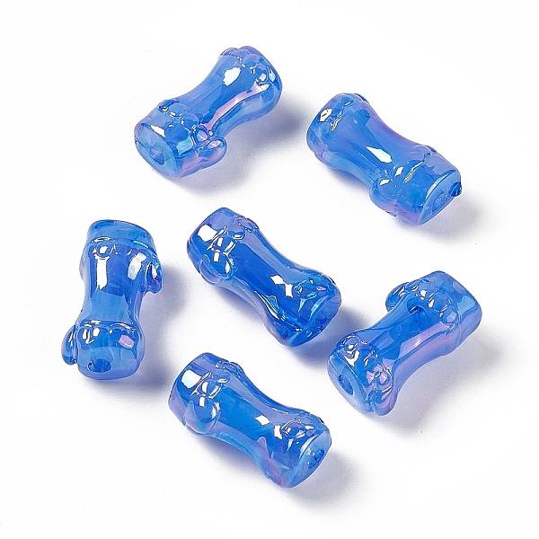 

PandaHall UV Plating Rainbow Iridescent Acrylic Beads, Bamboo Stick, Royal Blue, 24.5x13x11.5mm, Hole: 3mm Acrylic Bamboo