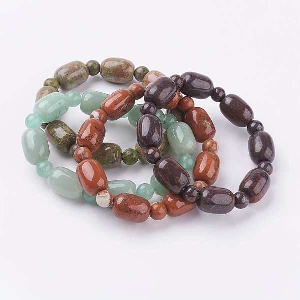 

PandaHall Natural Mixed Stone Beads Stretch Bracelets, 2-1/2 inch(63mm) Mixed Stone