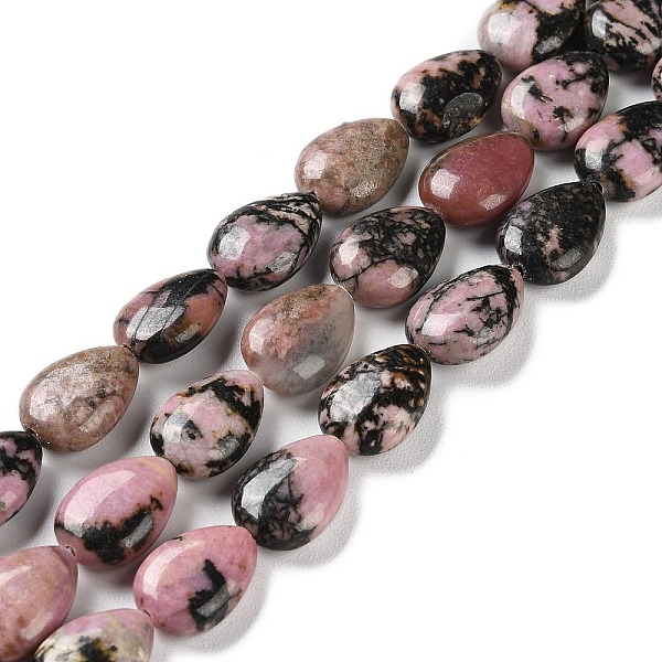 

PandaHall Natural Rhodonite Beads Strands, Flat Teardrop, 13~14x9.5~10x5~5.5mm, Hole: 1.2mm, about 28pcs/strand, 15.16''(38.5cm) Rhodonite...