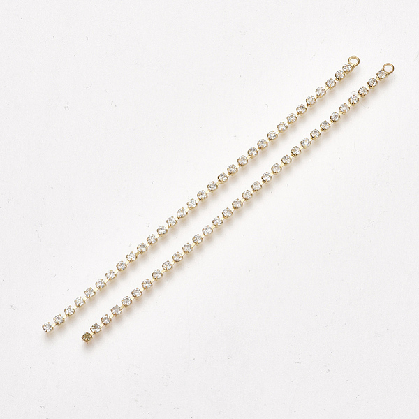 

PandaHall Brass Cubic Zirconia Big Pendants, Clear, Real 18K Gold Plated, 98~99x2x2mm, Hole: 1.8mm Brass+Cubic Zirconia Others Clear