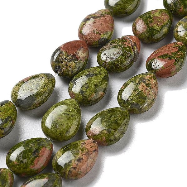 

PandaHall Natural Unakite Beads Strands, Flat Teardrop, 17.5~18x13~13.5x6mm, Hole: 1.2~1.4mm, about 11pcs/strand, 7.56''(19.2cm) Unakite...
