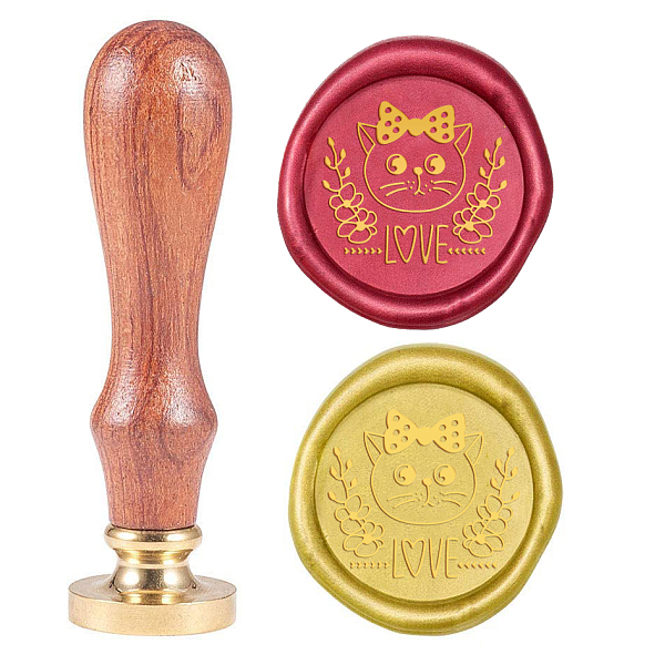 

PandaHall Wax Seal Stamp Set, Sealing Wax Stamp Solid Brass Head, Wood Handle Retro Brass Stamp Kit Removable, for Envelopes Invitations...