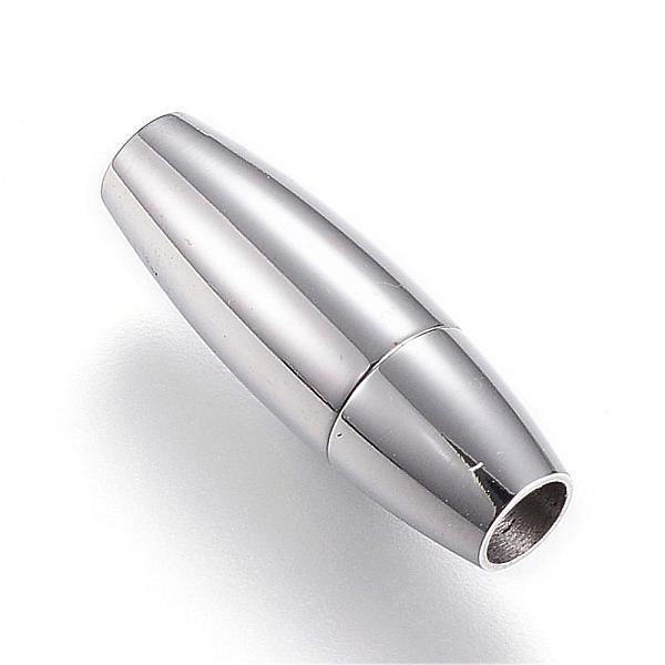 

PandaHall 304 Stainless Steel Magnetic Clasps with Glue-in Ends, Barrel, Stainless Steel Color, 20.8x6.5mm, Hole: 3mm 304 Stainless Steel...