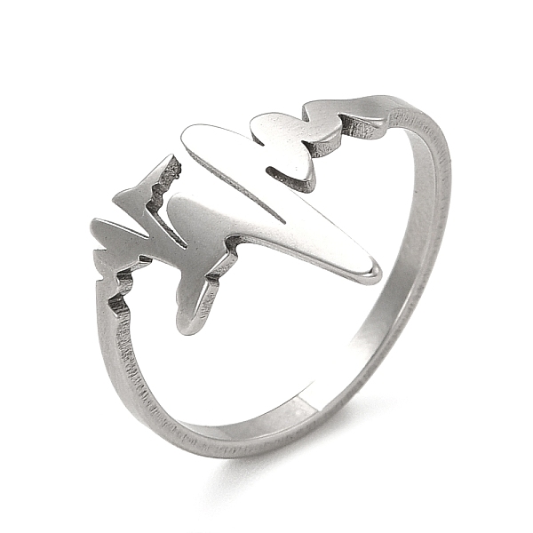 

PandaHall Classic 201 Stainless Steel Finger Rings, Heartbeat Wide Band Rings for Women, Stainless Steel Color, 2~15mm, Inner Diameter...