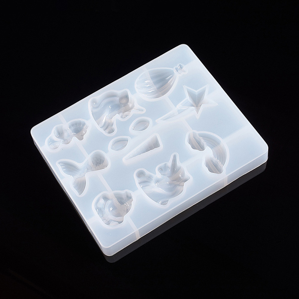 

PandaHall Silicone Molds, Resin Casting Molds, For UV Resin, Epoxy Resin Jewelry Making, Mixed Shapes, White, 150x121x17mm, Inner Diameter...