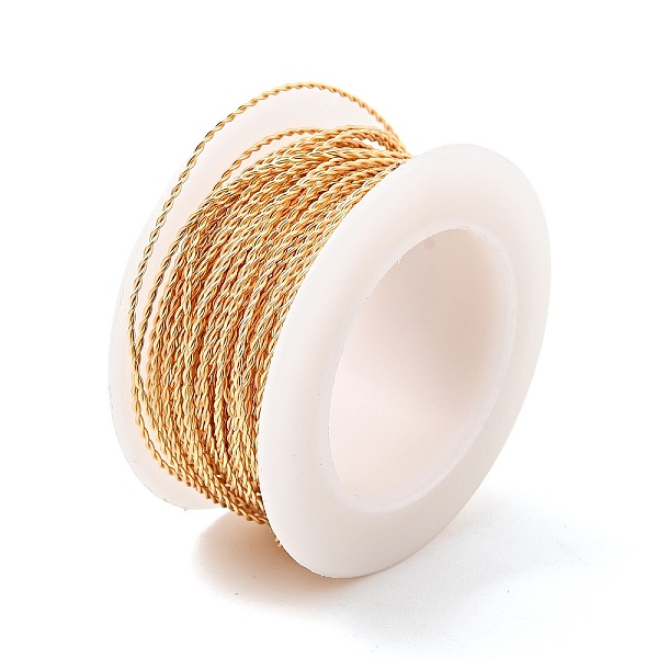 

PandaHall Twisted Round Copper Wire for Jewelry Craft Making, Light Gold, 20 Gauge, 0.8mm, about 19.69 Feet(6m)/Roll Copper Twisted Round