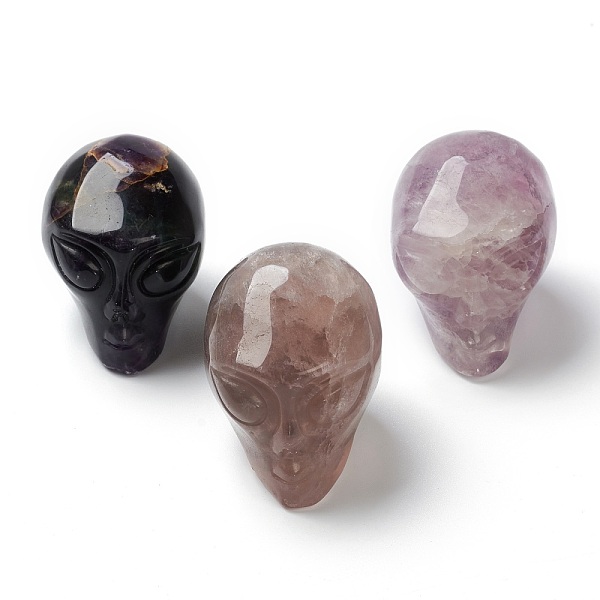 

PandaHall Natural Fluorite Home Display Decorations, Extra-terrestrial, 53x38x44mm Fluorite Human