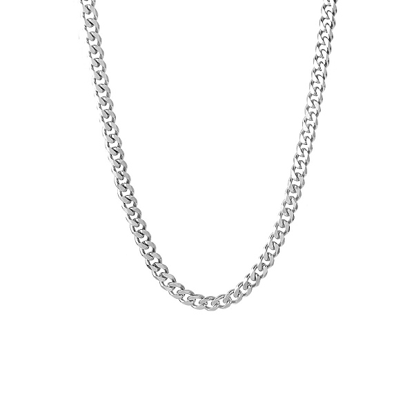 

PandaHall 201 Stainless Steel Curb Chain Necklaces for Men, Stainless Steel Color, 19.69 inch(50cm), Link: 6x5x1.5mm 201 Stainless Steel
