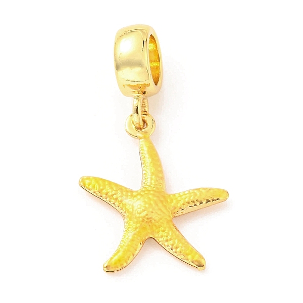 

PandaHall Brass Enamel European Dangle Charms, Large Hole Pendants, Lead Free & Cadmium Free, Real 18K Gold Plated, Starfish Charm, Light...