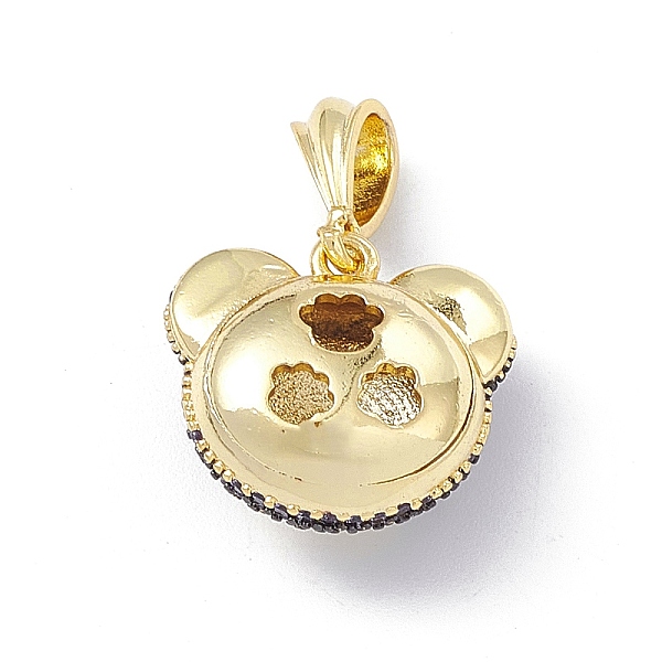 

PandaHall Brass Micro Pave Cubic Zirconia Pendants, Bear Head Charm, Golden, Lilac, 16.5x18.5x11mm, Hole: 6.5x3mm Brass+Cubic Zirconia Bear..., Purple