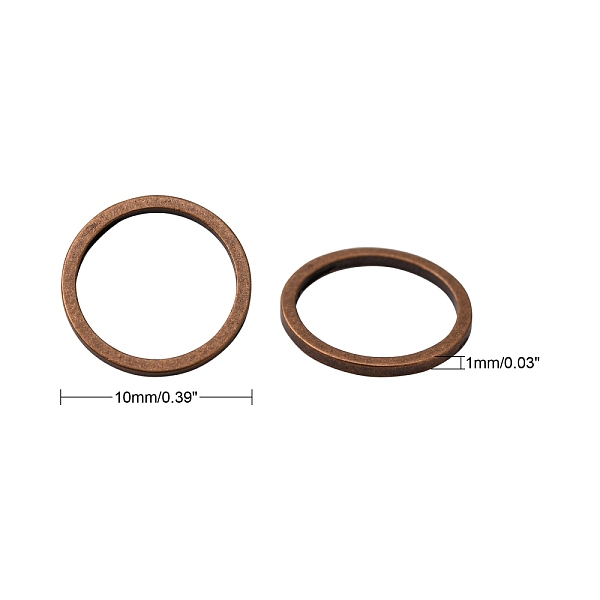 

PandaHall Brass Linking Rings, Red Copper, 10x1mm Brass Ring