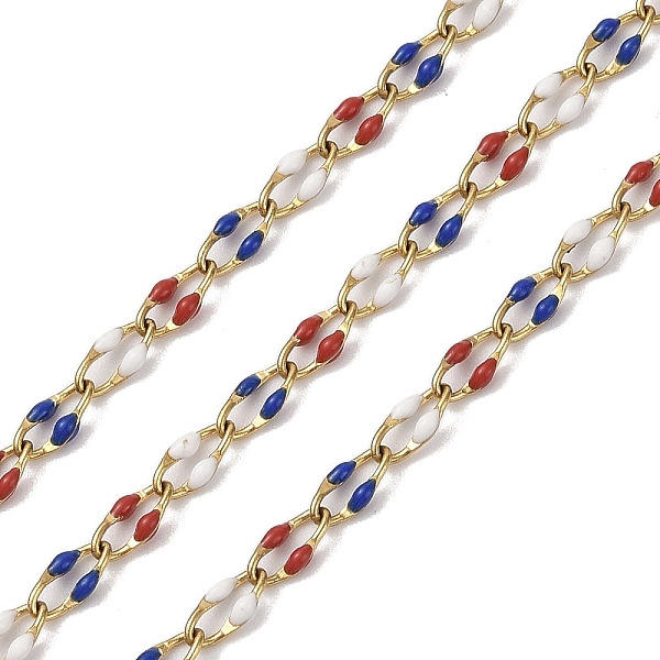 

PandaHall Ion Plating(IP) 304 Stainless Steel Enamel Link Chain, with Spool, Soldered, Mixed Color, 9x3.8x2mm 304 Stainless Steel Multicolor