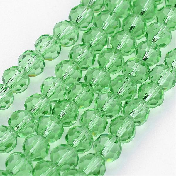 

PandaHall Transparent Glass Bead Strands, Imitate Austrian Crystal, Faceted(32 Facets), Round, Light Green, 4mm, Hole: 1mm, about...