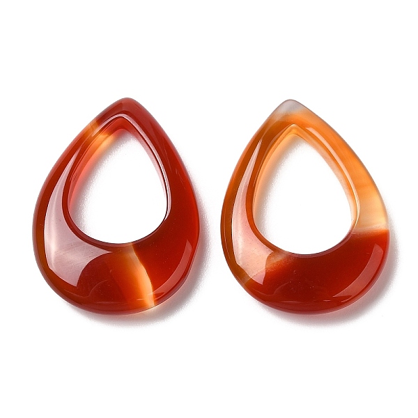 

PandaHall Natural Brazil Red Agate Pendants, Teardrop Charms, 25x18x4.5mm, Hole: 14x10mm Red Agate Teardrop Brown