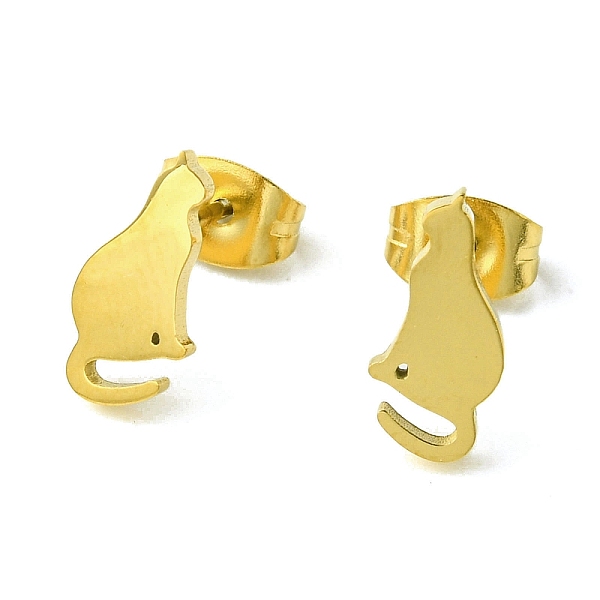 

PandaHall Cute Little Animal Theme 304 Stainless Steel Stud Earrings, Cat Shape, 11.5x5.5mm 304 Stainless Steel Cat Shape