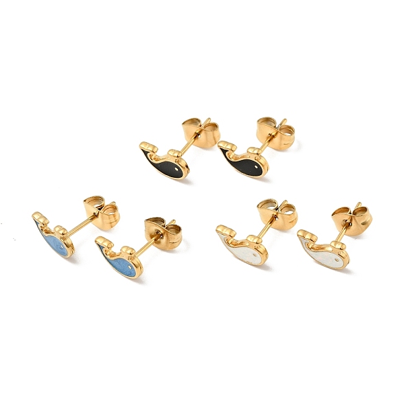 

PandaHall Enamel Dolphin Stud Earrings with 316 Surgical Stainless Steel Pins, Gold Plated 304 Stainless Steel Jewelry for Women, Mixed..., Multicolor
