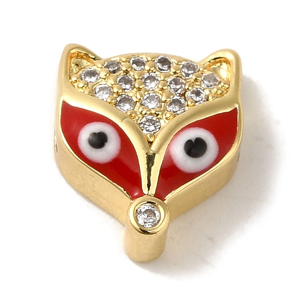 

PandaHall Rack Plating Brass Micro Pave Clear Cubic Zirconia with Enamel Pendant, Cadmium Free & Lead Free, Long-Lasting Plated, Fox, Real...